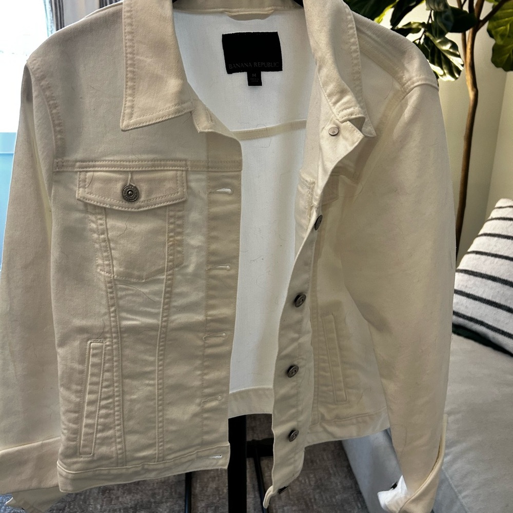Banana Republic Women’s Denim Jean Jacket White Size (M)
